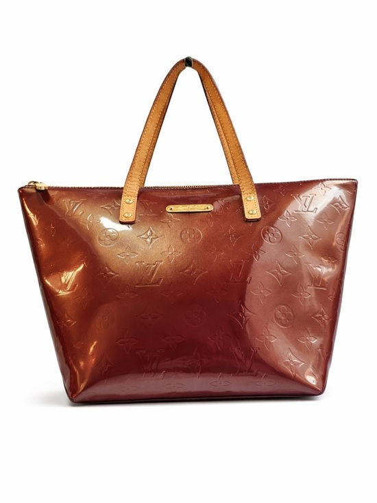 Louis Vuitton Handbags - Louis Vuitton Patent Vernis Red-Brown Tote with Tan Handles